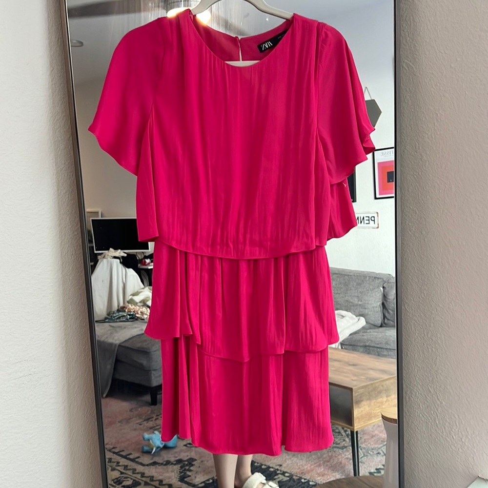 Zara pink mini dress size large